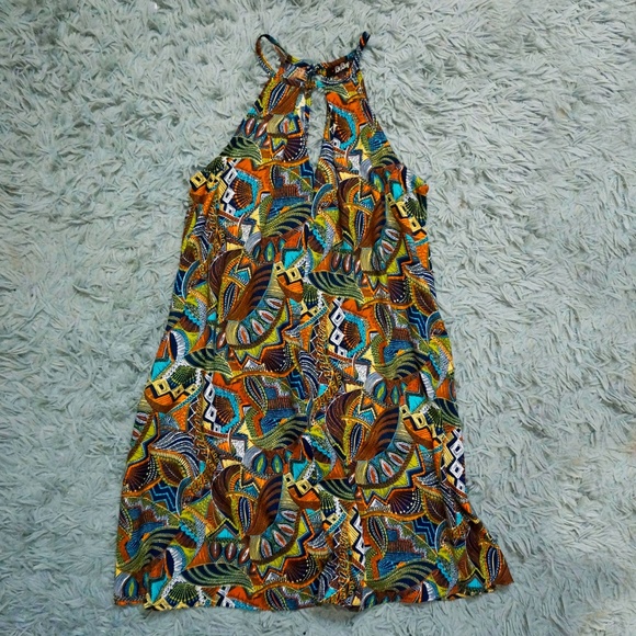 BeBop Dresses & Skirts - Abstract Print High Neck Halter Dress in Women
